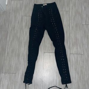 Black laced jeans